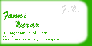 fanni murar business card