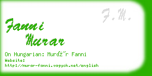 fanni murar business card